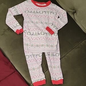 Festive Reindeer Pajama Set - Red and White